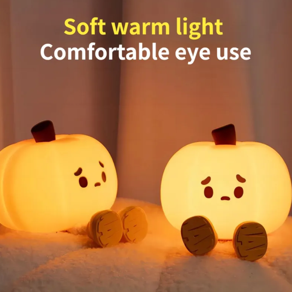 Luz Nocturna de Halloween de Calabaza de Silicona Simpática